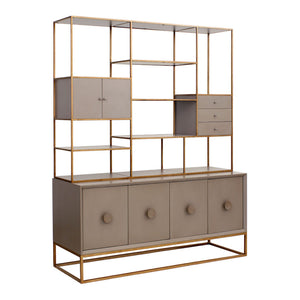 Emerson Bookshelf with Cabinet & Drawers