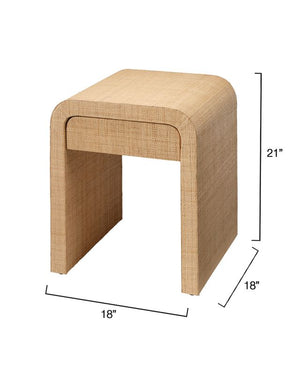 Montecito 1-Drawer Raffia Side Table