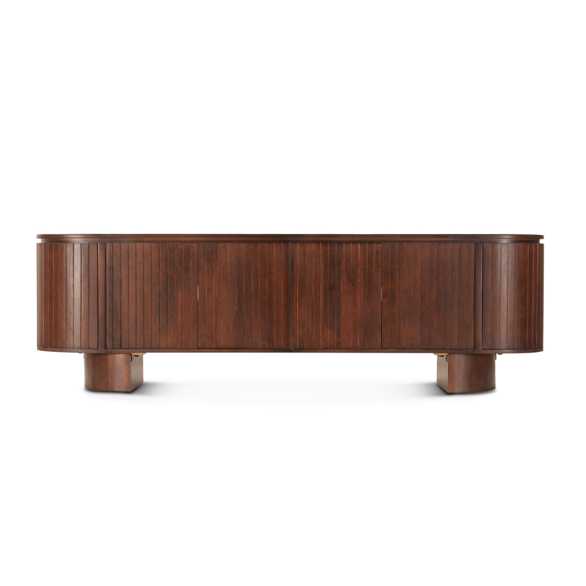 Athens 79" Media Cabinet in Aged Mahogany Finish