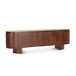 Athens 79" Media Cabinet in Aged Mahogany Finish