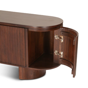 Athens 79" Media Cabinet in Aged Mahogany Finish
