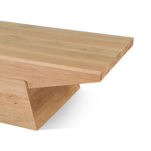 Incus 58" Coffee Table in Natural Oak