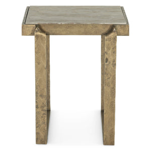 Rhodes 20" Side Table with Marble and Antique Brass