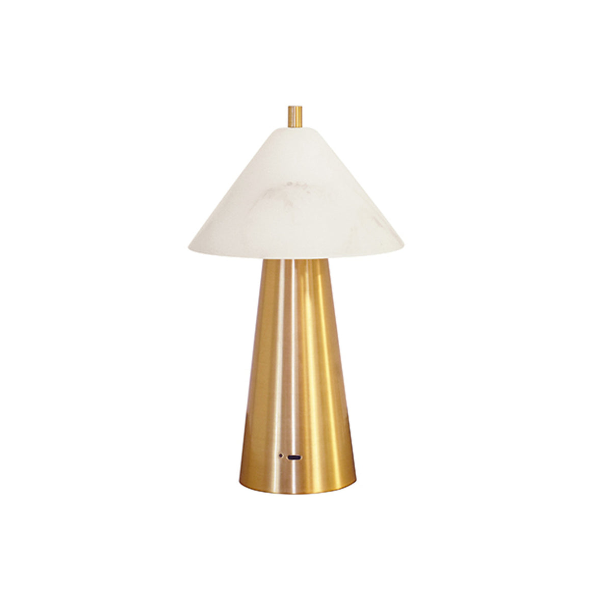 Farley Mini Lamp with Faux Alabaster Tapered Shade