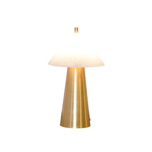 Farley Mini Lamp with Faux Alabaster Tapered Shade