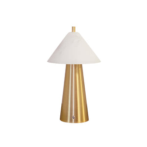 Farley Mini Lamp with Faux Alabaster Tapered Shade