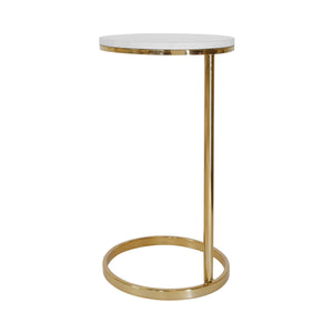 Farren Round Cigar Table with White Marble Top