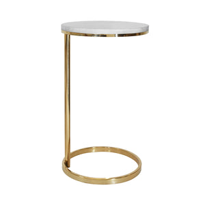 Farren Round Cigar Table with White Marble Top