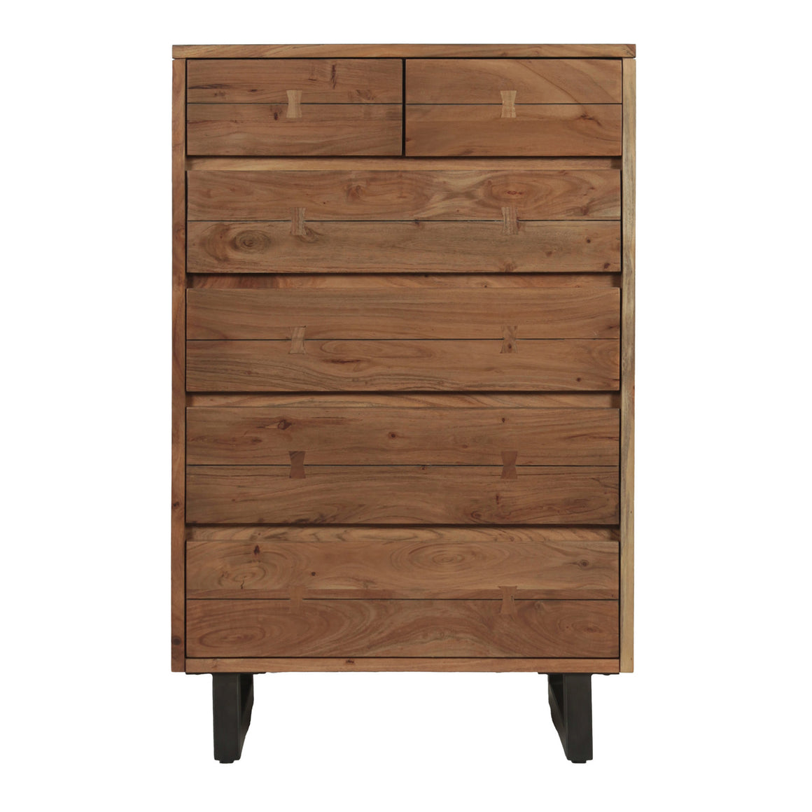 Glenwood 34" Tall Chest in Smoked Acacia