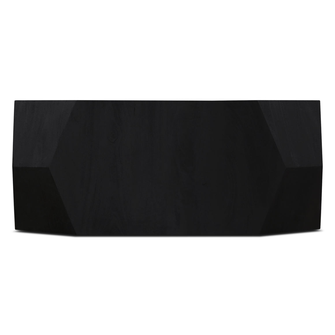 Helena Geometric Wooden Coffee Table in Distressed Black