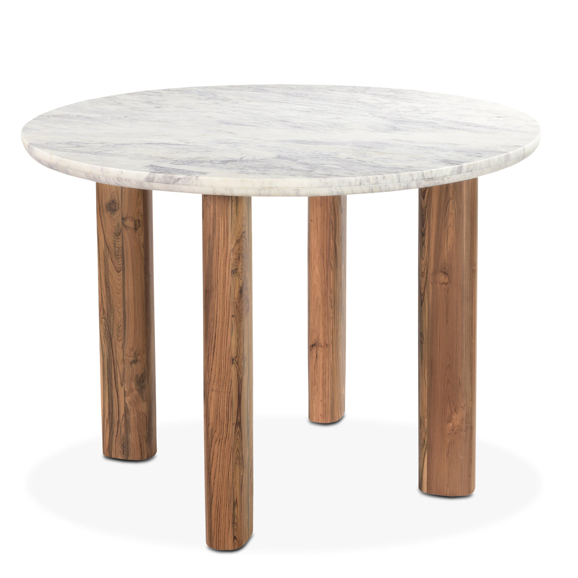 Madrid Marble Dining Table with Reclaimed Teak Legs