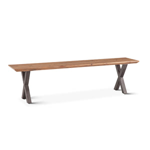 Basel 68" Bench in Smoked Acacia Wood