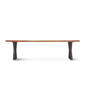 Elliston 68" Dining Bench in Sheesham and Matte Black Iron