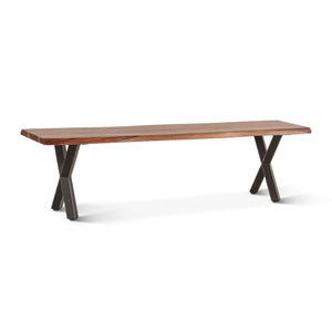 Elliston 68" Dining Bench in Sheesham and Matte Black Iron