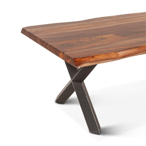 Elliston 46" Coffee Table in Sheesham and Matte Black Iron