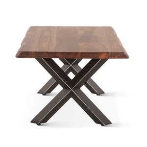 Elliston 46" Coffee Table in Sheesham and Matte Black Iron