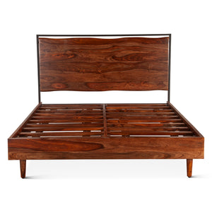 Elliston Queen Bed in Sheesham with Natural Finish