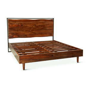 Elliston Queen Bed in Sheesham with Natural Finish