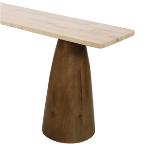 Harbor 72" Console Table with Travertine in Walnut