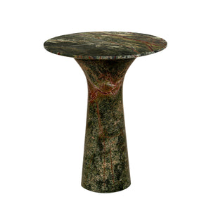 Harbor 18" Tall Side Table in Green Bidasar Marble