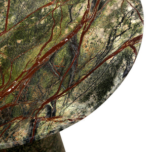Harbor 18" Tall Side Table in Green Bidasar Marble