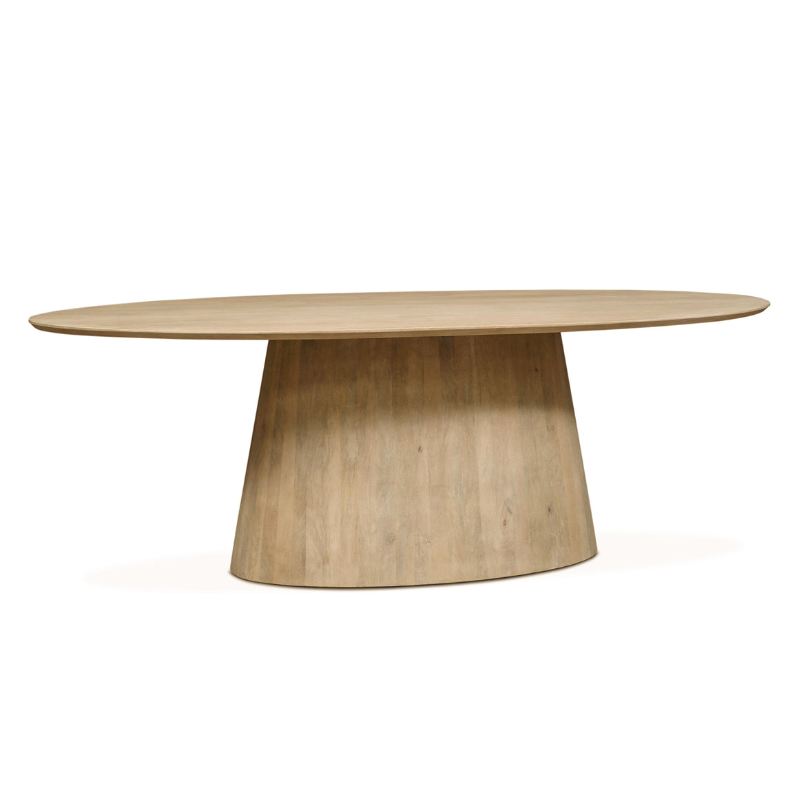 Calabasas 86" Oval Dining Table in Natural White Finish