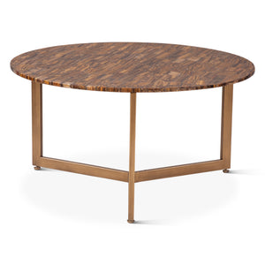 Mumbai 36" Coffee Table in Tiger Eye with Iron Base