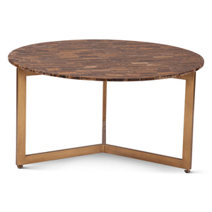 Mumbai 36" Coffee Table in Tiger Eye with Iron Base