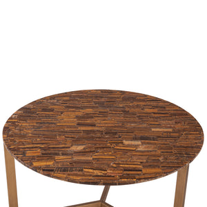 Mumbai 36" Coffee Table in Tiger Eye with Iron Base