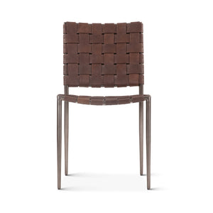 Lund Dining Chair in Tobacco Buffalo Leather and Iron