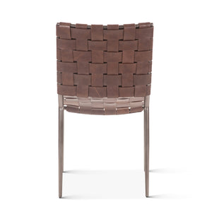 Lund Dining Chair in Tobacco Buffalo Leather and Iron