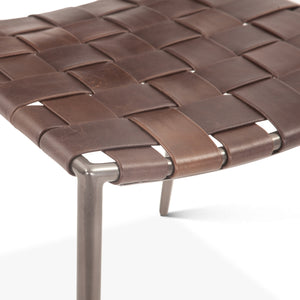 Lund Dining Chair in Tobacco Buffalo Leather and Iron
