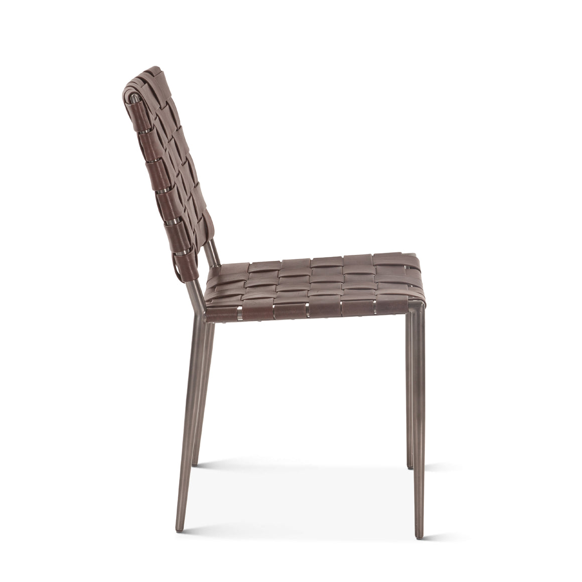 Lund Dining Chair in Tobacco Buffalo Leather and Iron