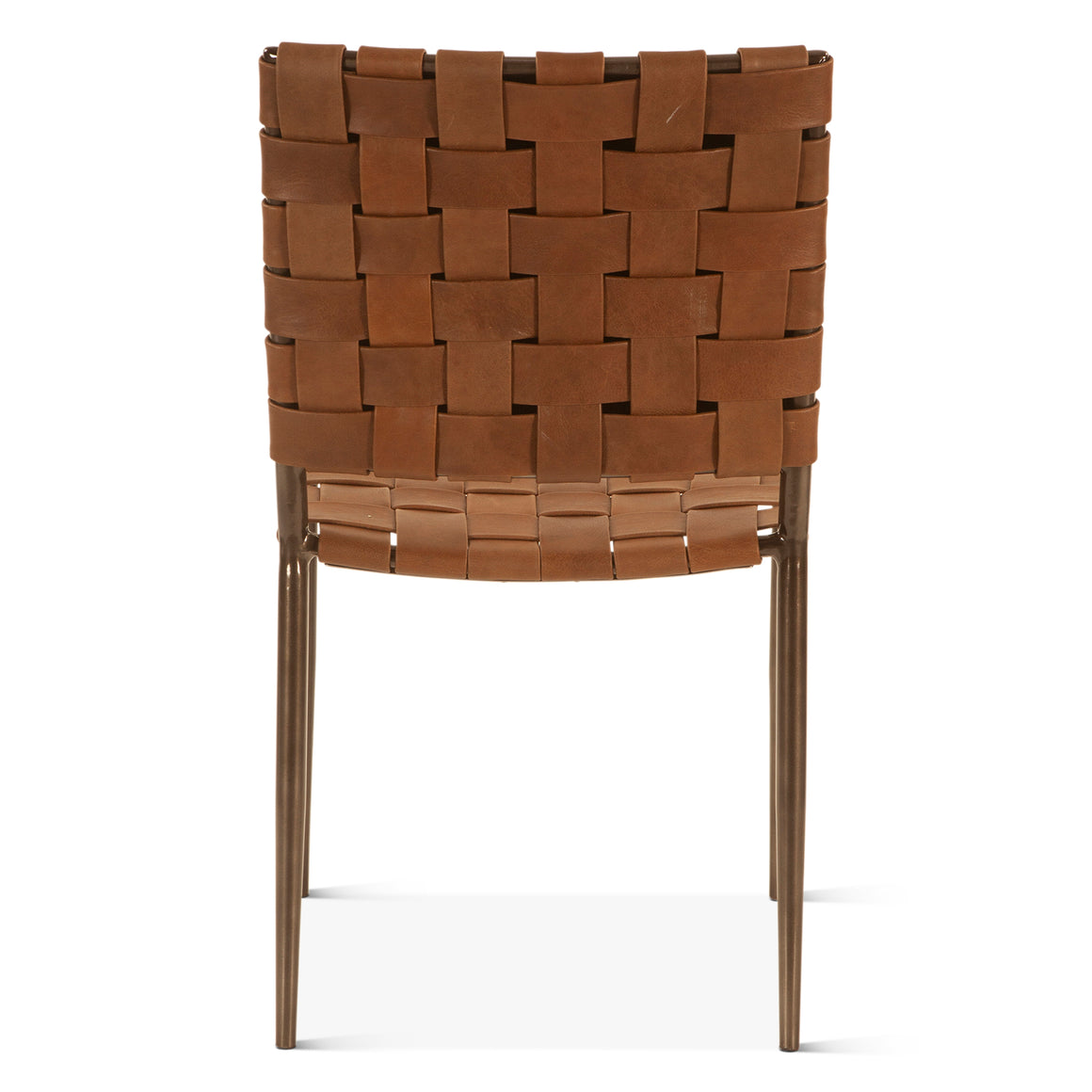 Lund Dining Chair in Brown Buffalo Leather and Iron