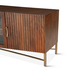 Manhattan Retro Mid Century Acacia Wood Media Cabinet