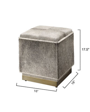 Easton Hide Ottoman, Grey