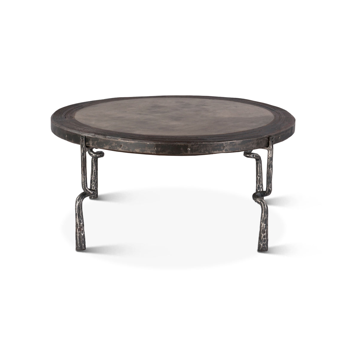 Rustic Revival 41" Hammered Leg Marble Coffee Table