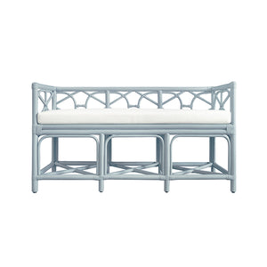 Ferguson Bench in Rattan in Light Blue