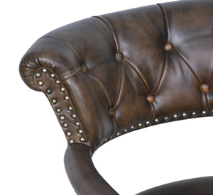 Brisbane Chesterfield Office Chair in Antique Whiskey Leather