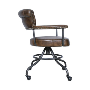 Brisbane Chesterfield Office Chair in Antique Whiskey Leather