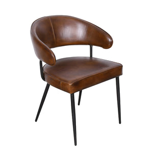 Brisbane Dover Armchair in Washed Chestnut Leather