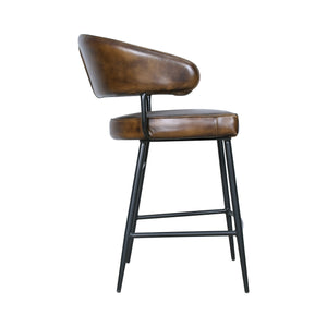 Brisbane Dover Counter Chair in Washed Chestnut Leather