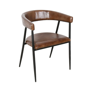 Brisbane Halstead Dining Chair in Chestnut Leather