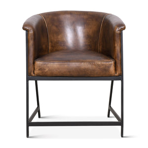 Brisbane Polo Armchair in Antique Whiskey Leather