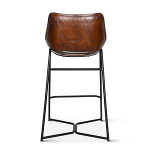 Brisbane Stanley Counter Chair in Hand Washed Chestnut Leather