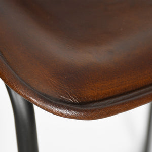 Brisbane Stanley Counter Chair in Hand Washed Chestnut Leather