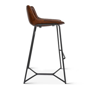 Brisbane Stanley Counter Chair in Hand Washed Chestnut Leather