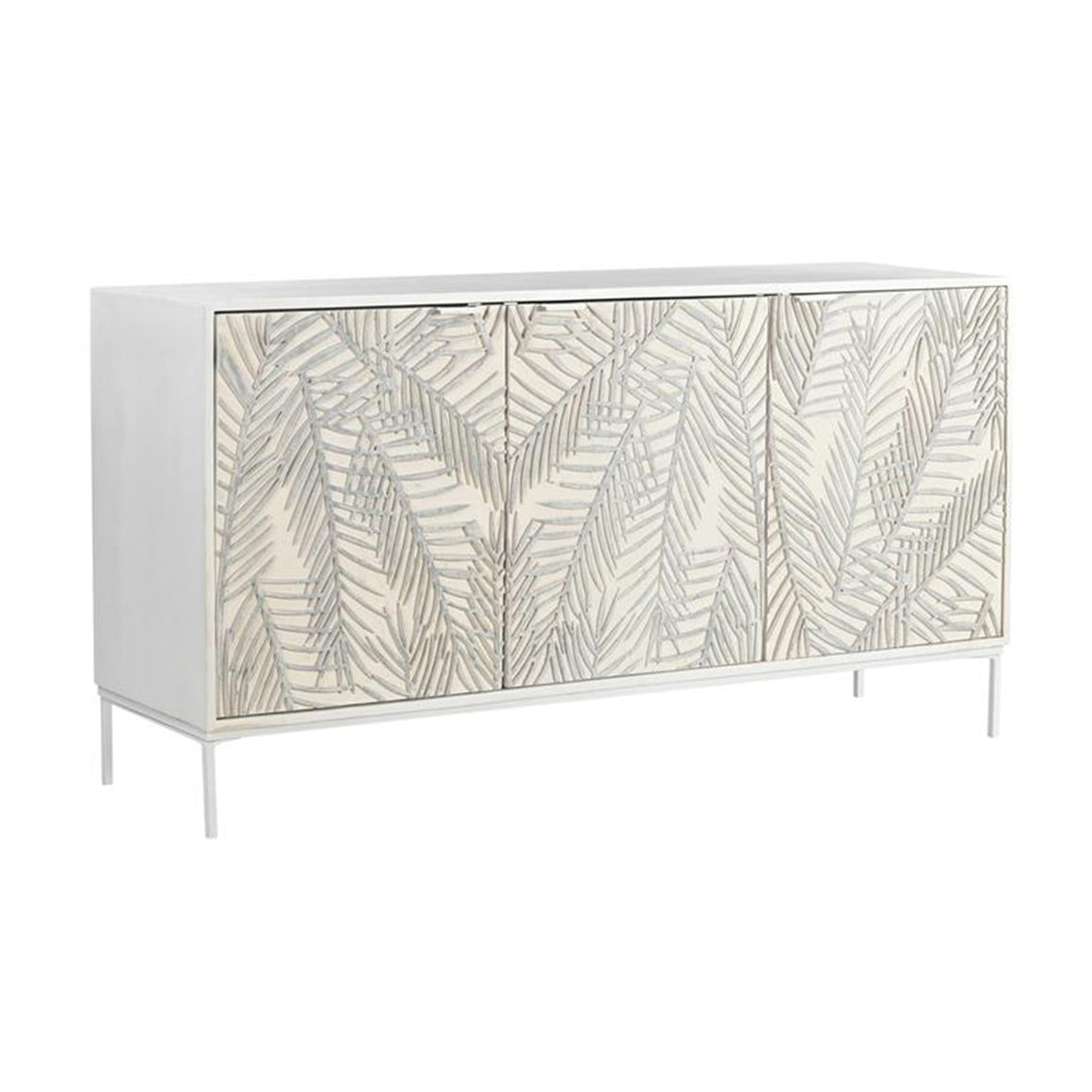 Isla 57" Sideboard with Three Doors in Coastal White