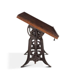 Artezia 62" Drafting Desk with Adjustable Crank in Walnut Finish