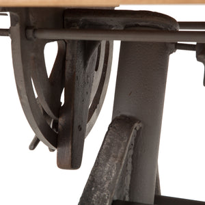 Artezia 62" Drafting Desk with Adjustable Crank in Natural Teak